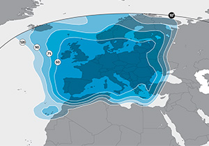 Zone de couverture signal Fransat. Zone de couverture signal TNT SAT sur Astra 1L