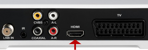 Sortie HDMI panneau arrière récepteur satellite